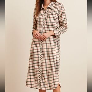 Tsumori Chisato Sleep Plaid Nightgown Pajama Shirt